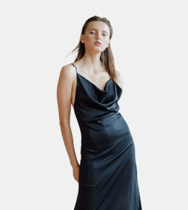 Draped Open Back Dress